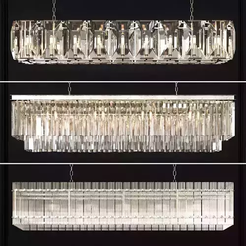 3 type Restoration Hardware Chandelier Set 001 3D model