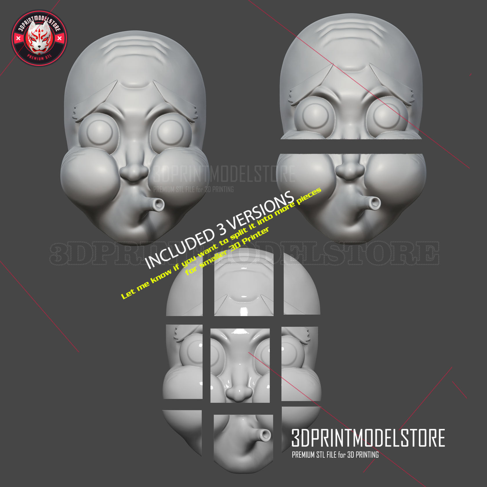 Demon Slayer - Hotaru Haganezuka Hyotokko Mask Kimetsu No Yaiba  3D print model_4