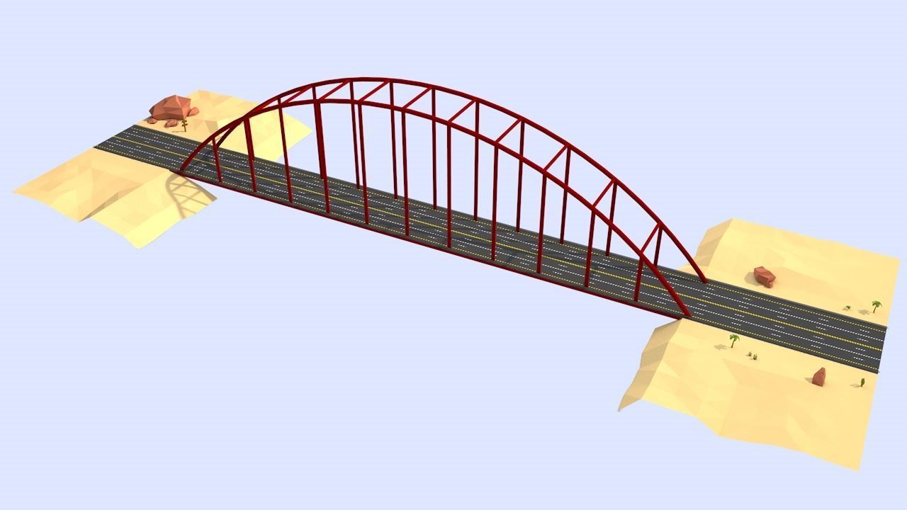 Stylized Endless  Racing Game Environments  Low-poly 3D model_9