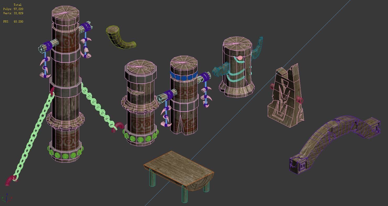 Comparable station - pillar accessories 3D model_3