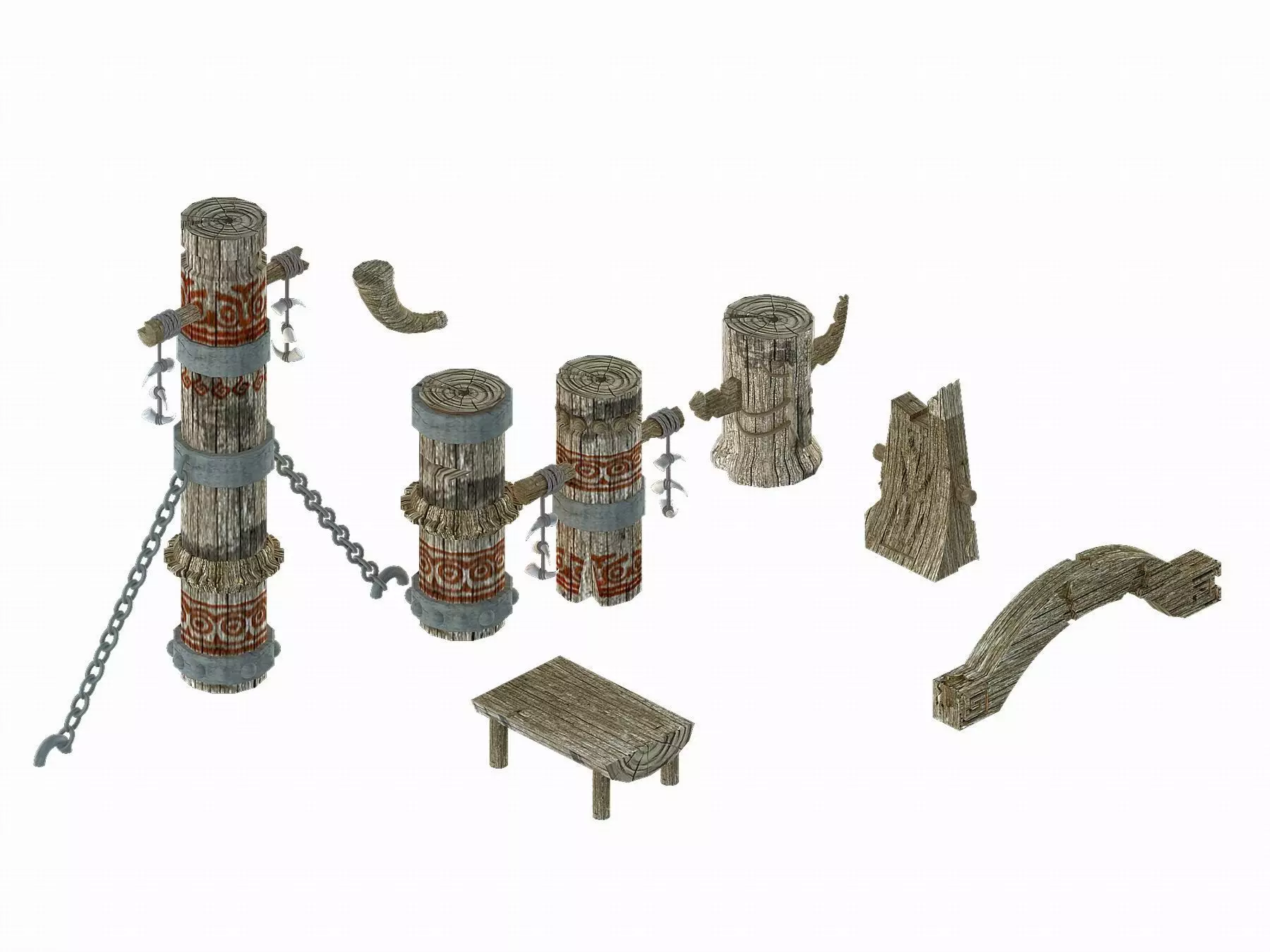 Comparable station - pillar accessories 3D model_0