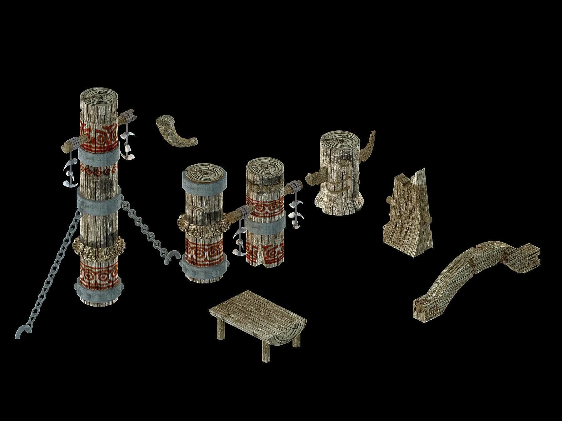 Comparable station - pillar accessories 3D model_1