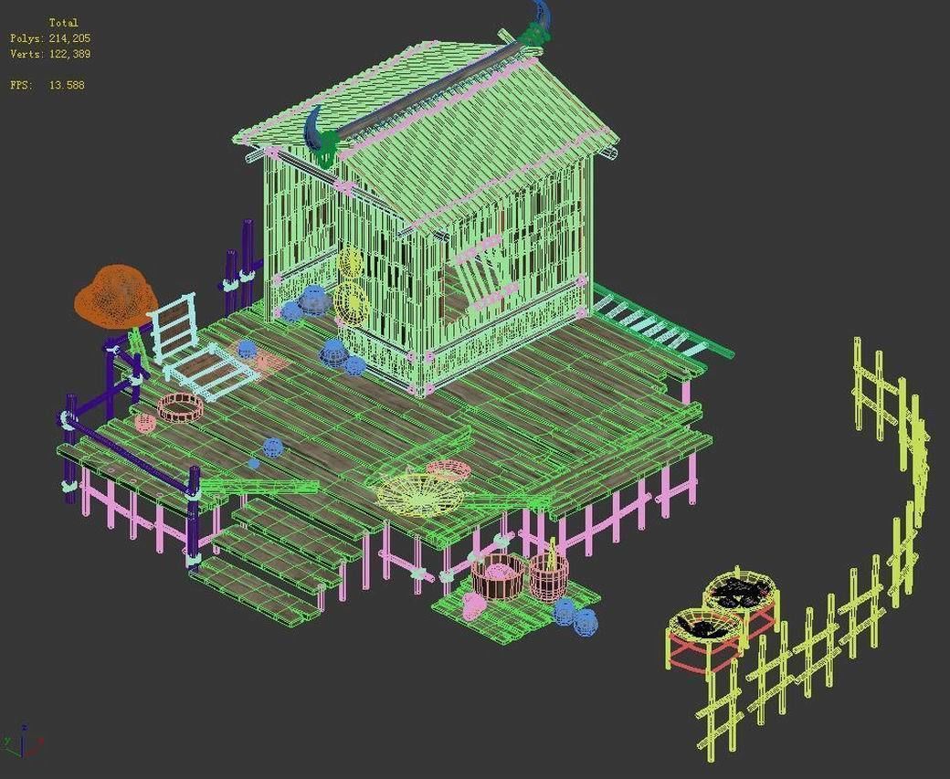 Cangwu Mountain Tribe - Ferry - House 3D model_4