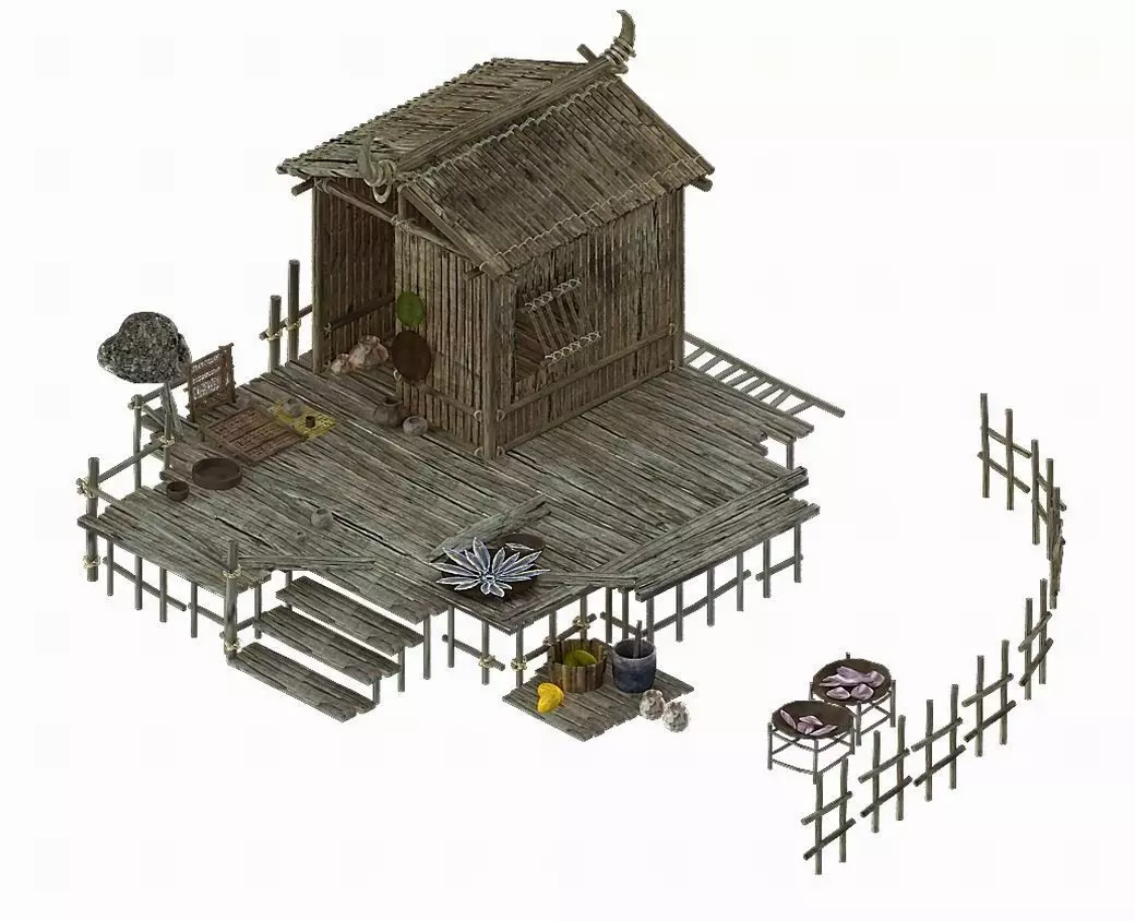 Cangwu Mountain Tribe - Ferry - House 3D model_0