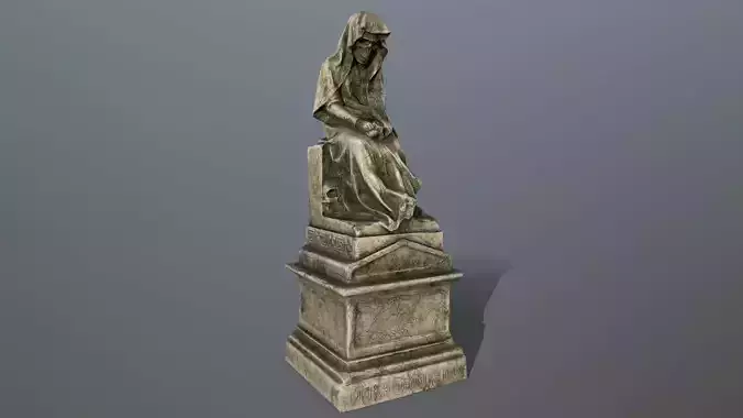 statue with cloak Low-poly 3D model