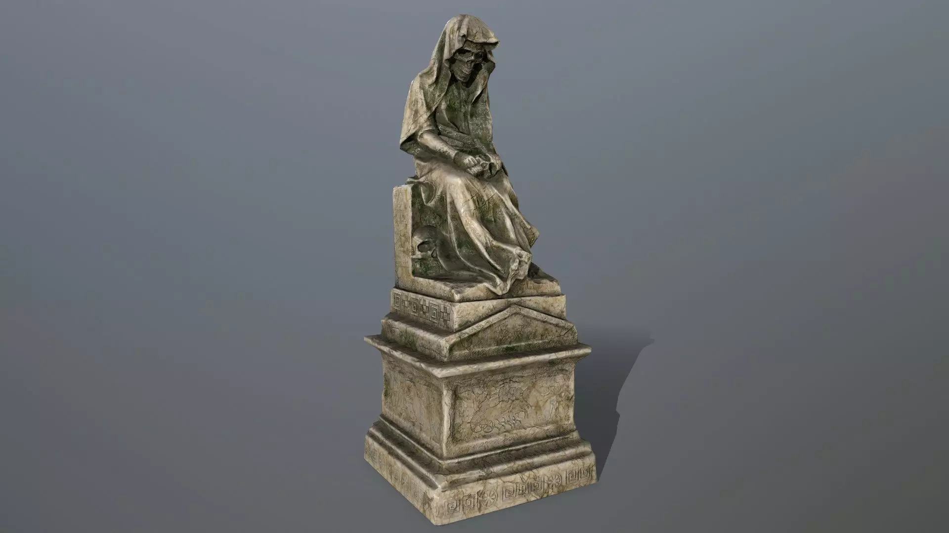 statue with cloak Low-poly 3D model_0