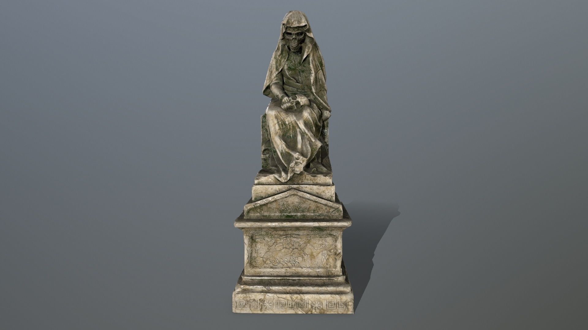 statue with cloak Low-poly 3D model_14