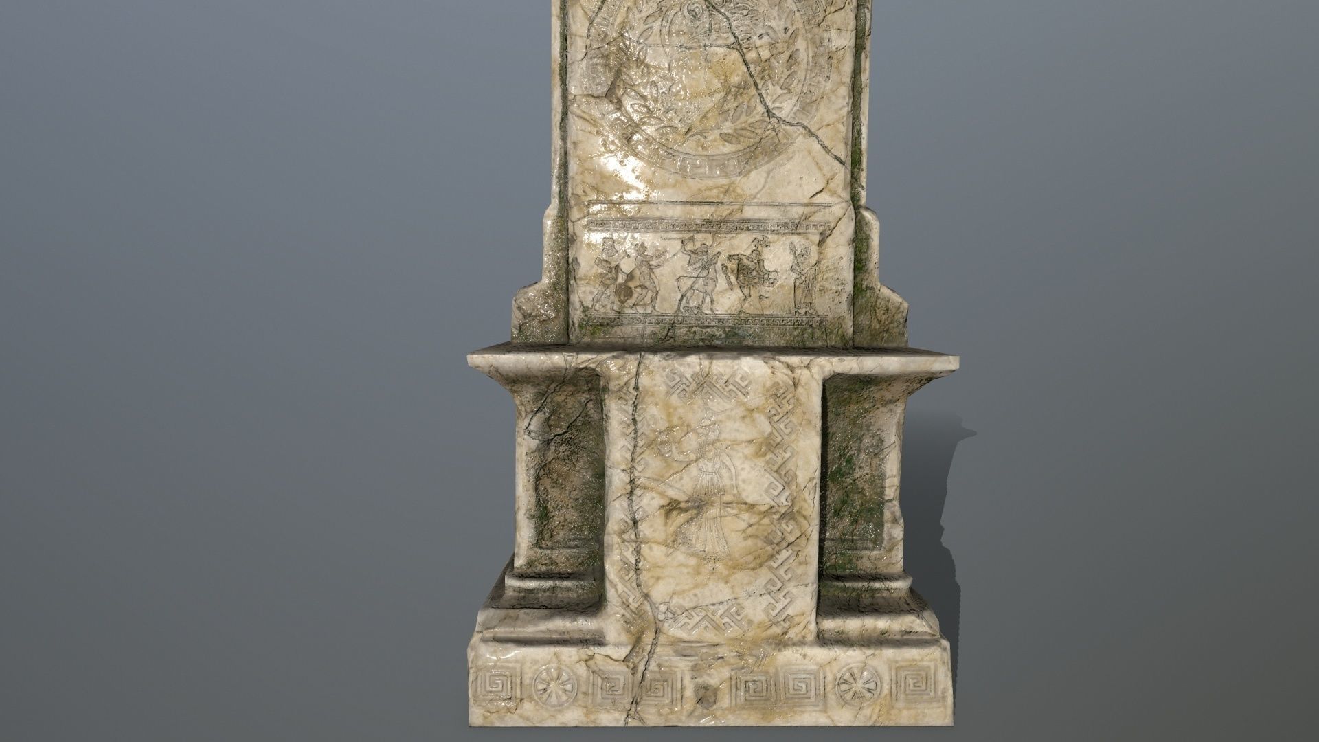 statue with cloak Low-poly 3D model_3