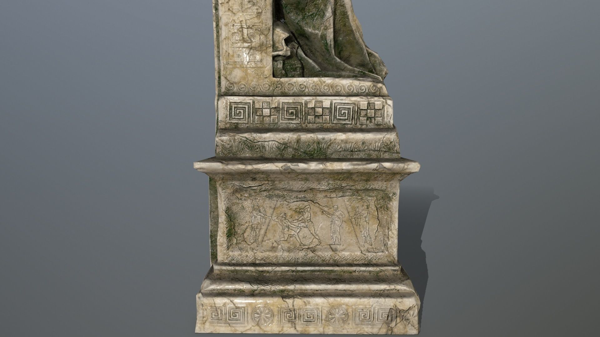statue with cloak Low-poly 3D model_2
