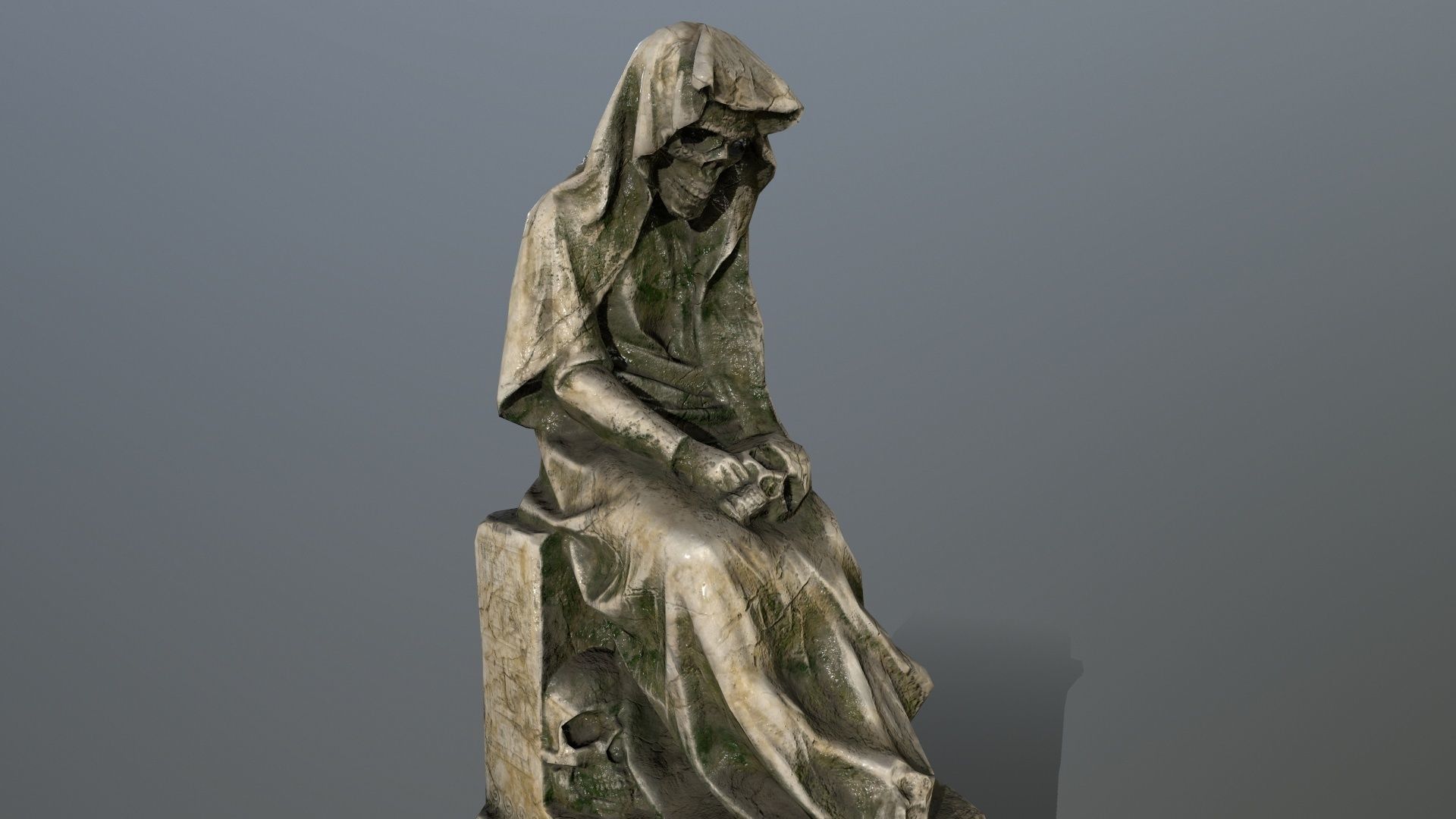 statue with cloak Low-poly 3D model_6
