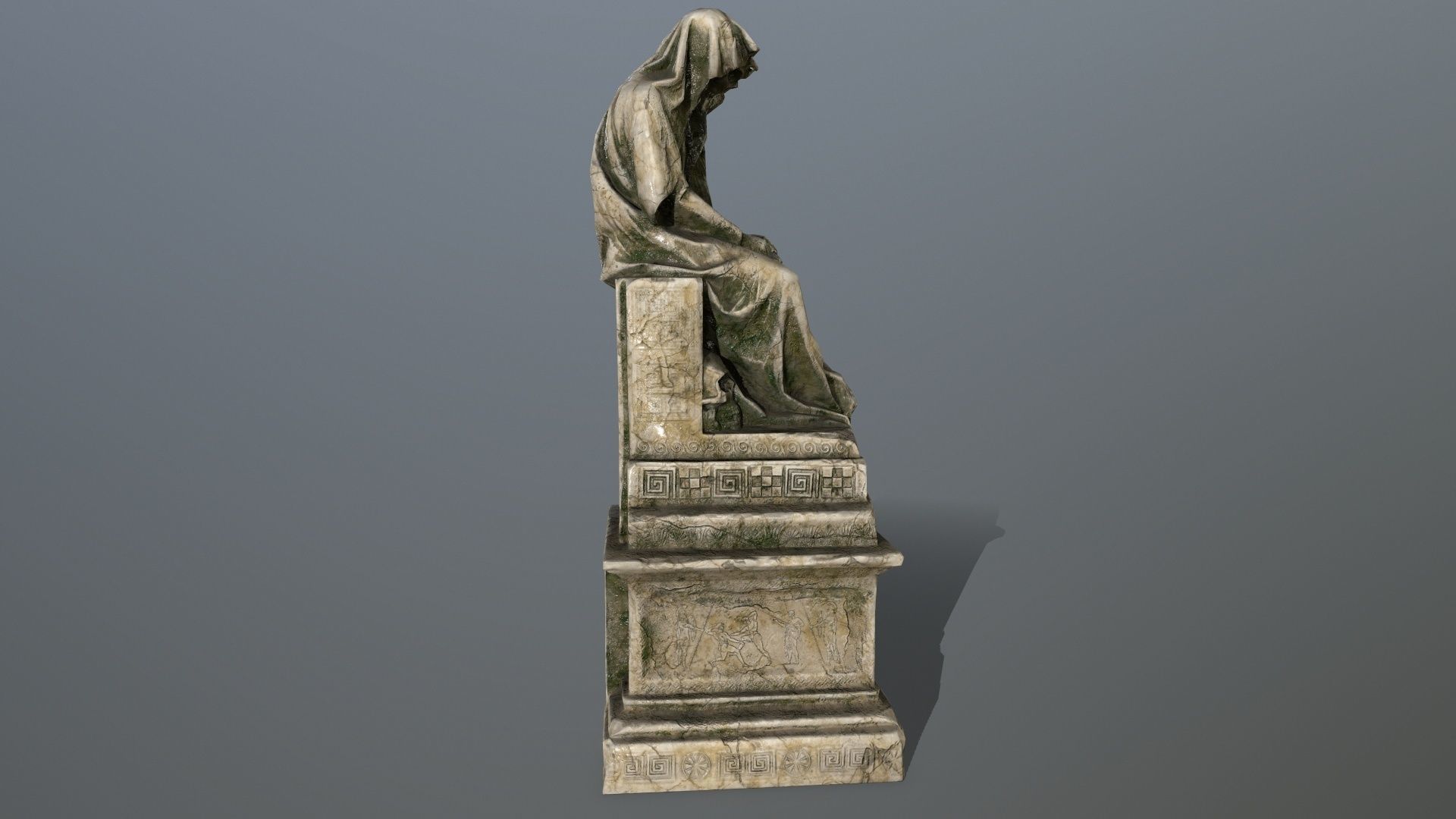 statue with cloak Low-poly 3D model_8