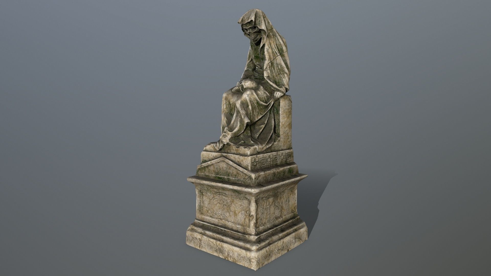 statue with cloak Low-poly 3D model_13