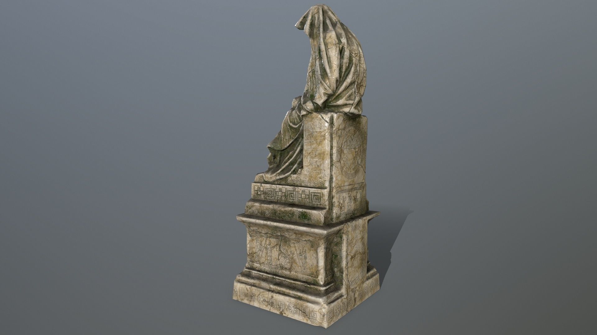 statue with cloak Low-poly 3D model_11