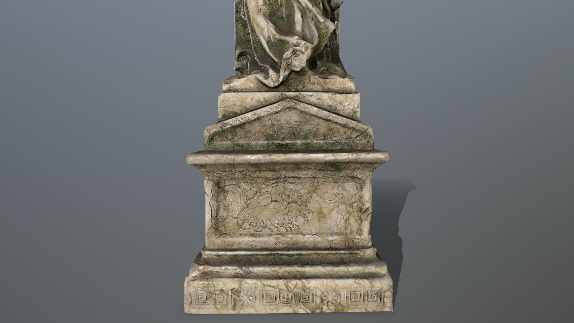 statue with cloak Low-poly 3D model_1