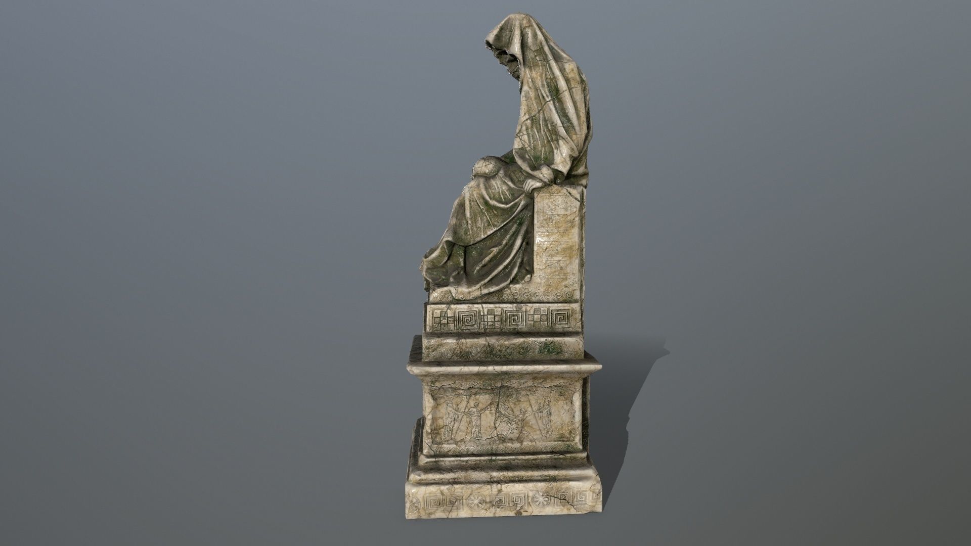 statue with cloak Low-poly 3D model_12