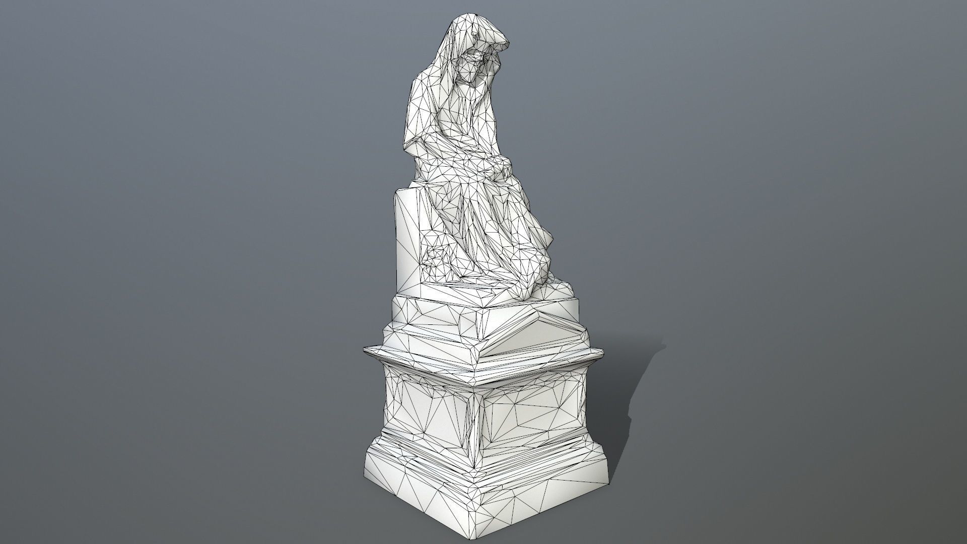 statue with cloak Low-poly 3D model_15