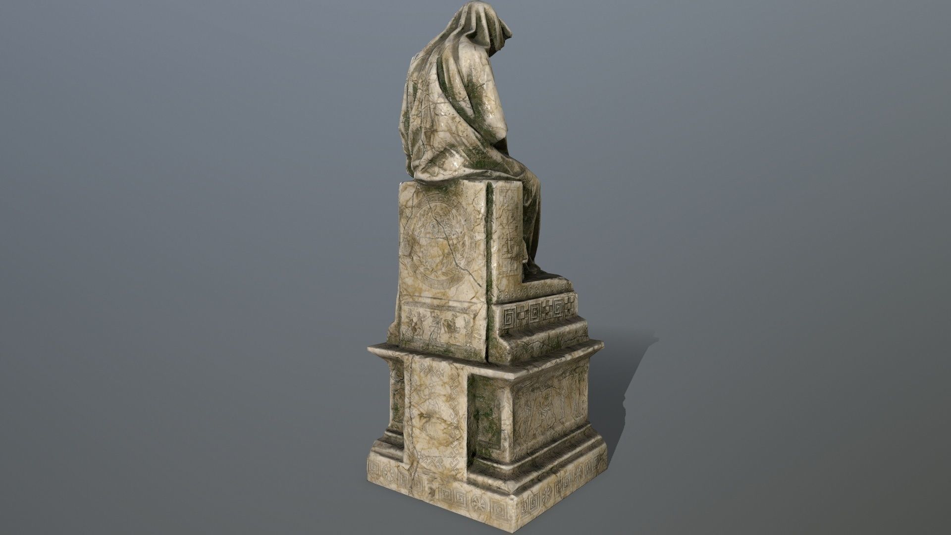 statue with cloak Low-poly 3D model_9