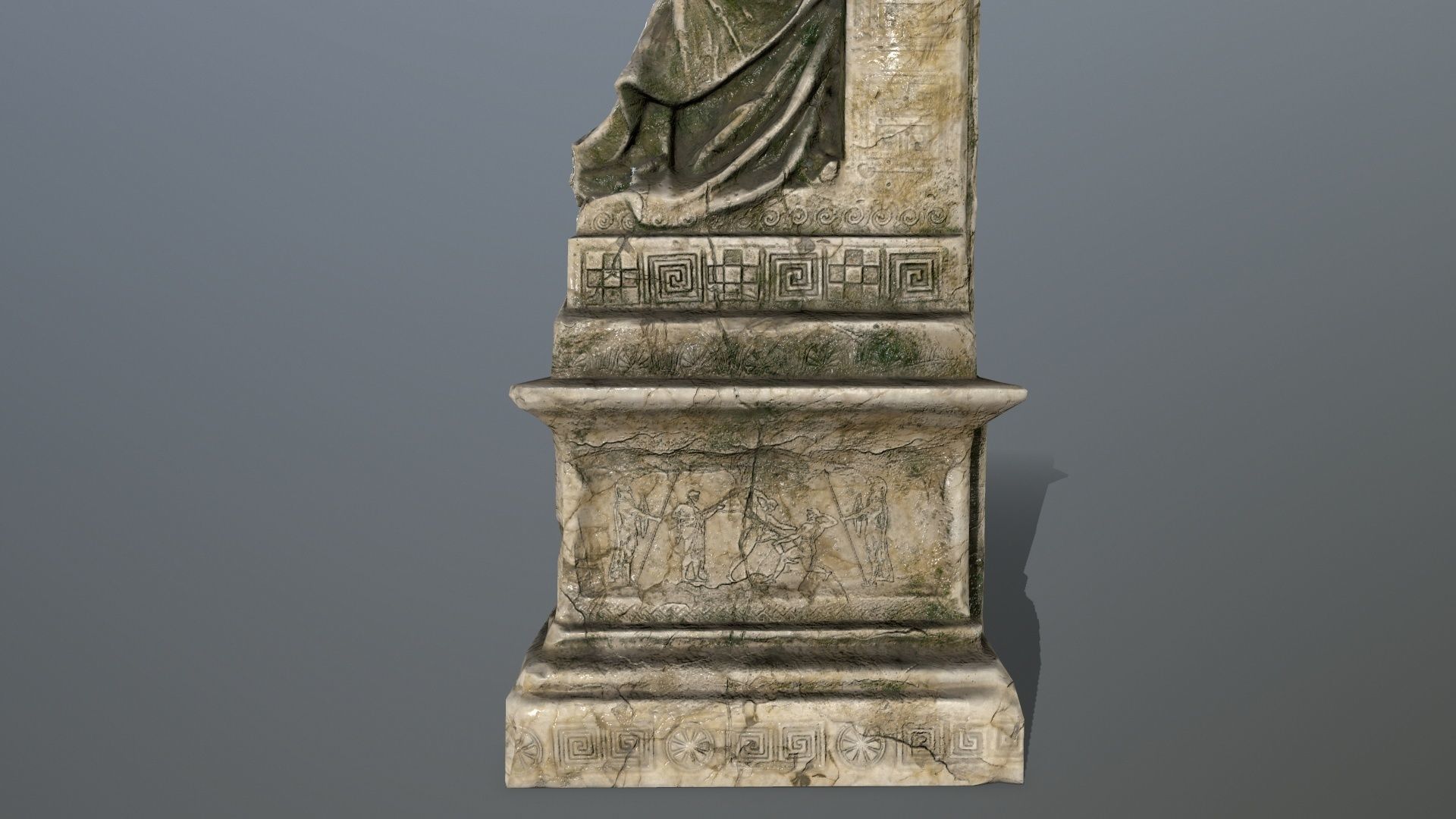 statue with cloak Low-poly 3D model_4