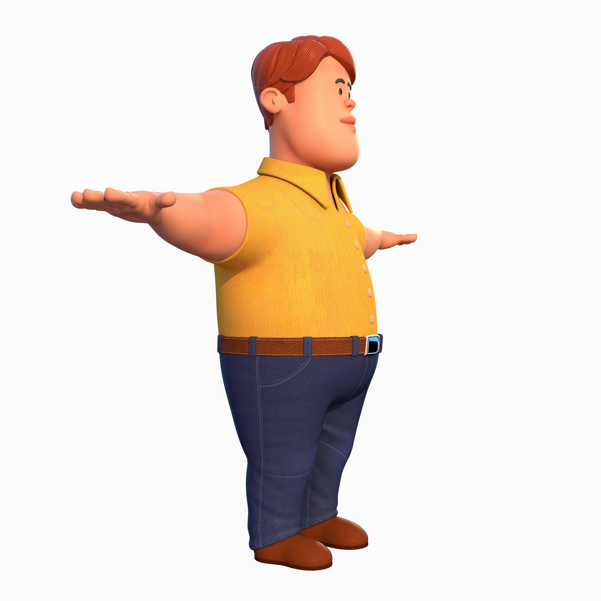 Cartoon Man Rigged V02 Low-poly 3D model_5