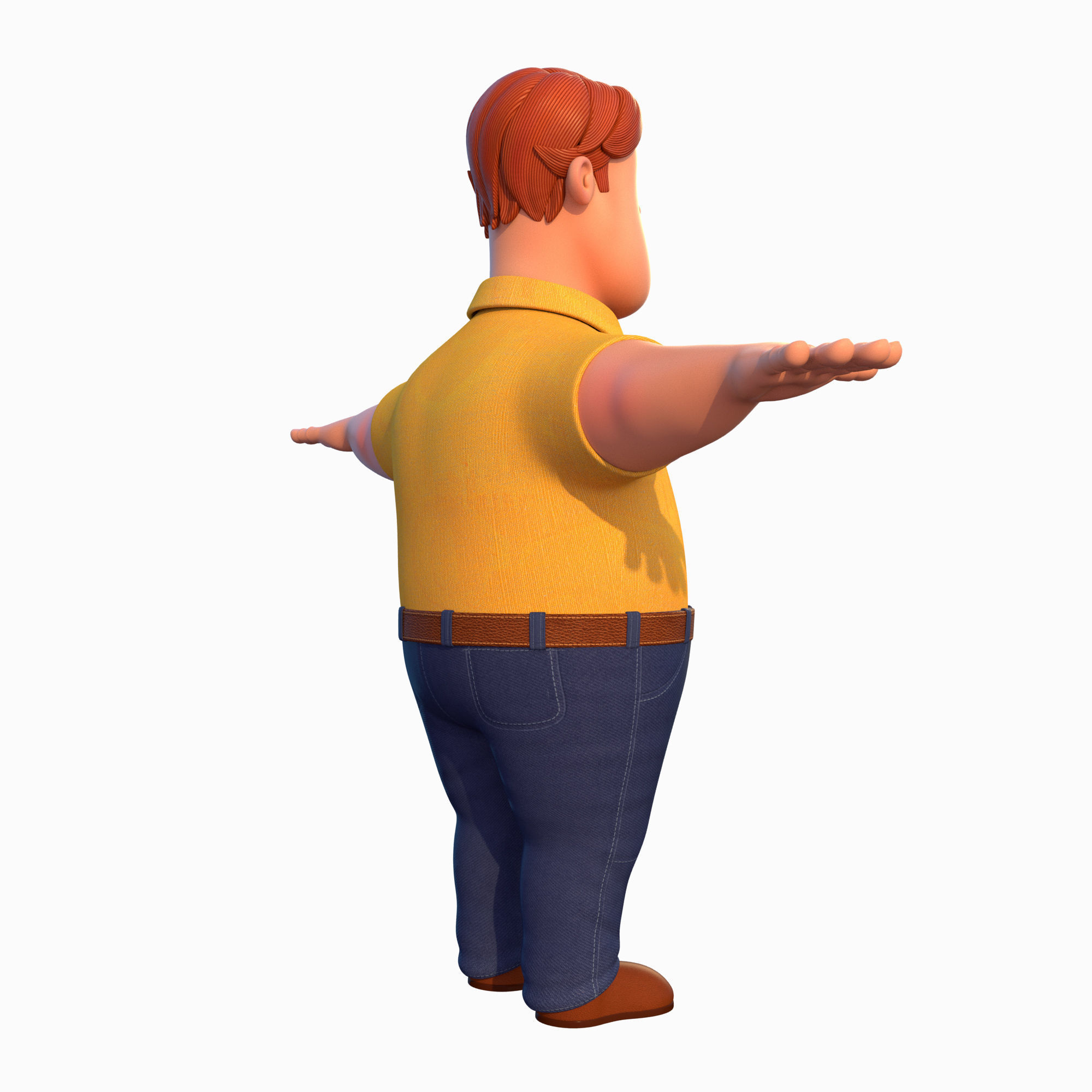 Cartoon Man Rigged V02 Low-poly 3D model_6