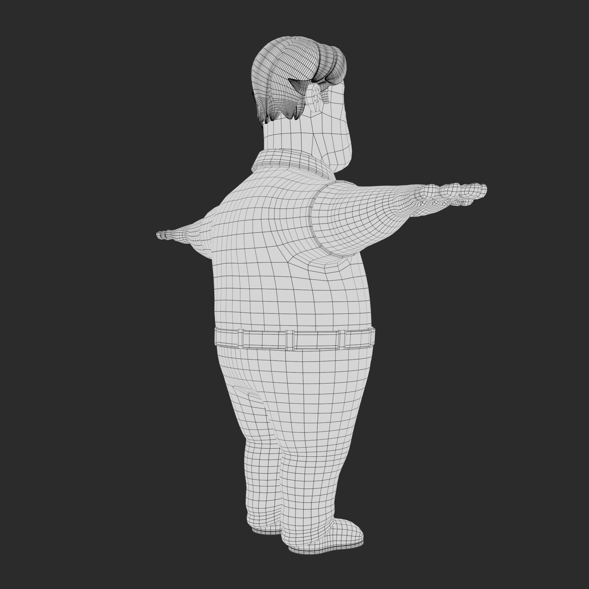 Cartoon Man Rigged V02 Low-poly 3D model_16