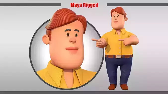 Cartoon Man Rigged V02