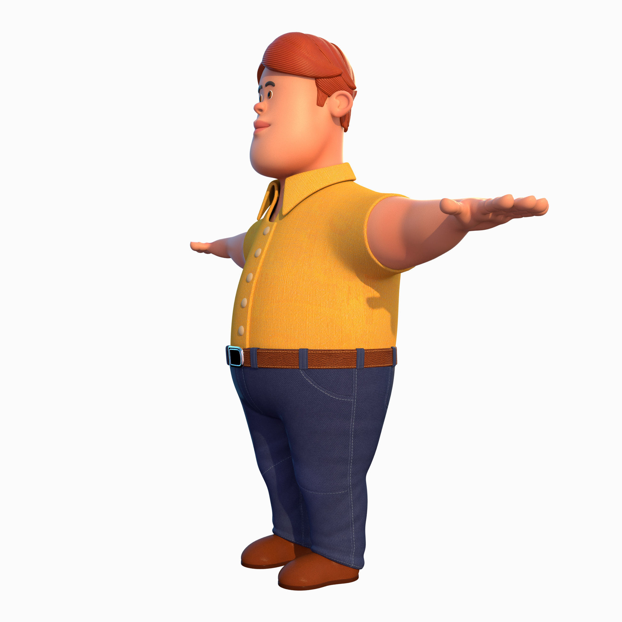 Cartoon Man Rigged V02 Low-poly 3D model_9