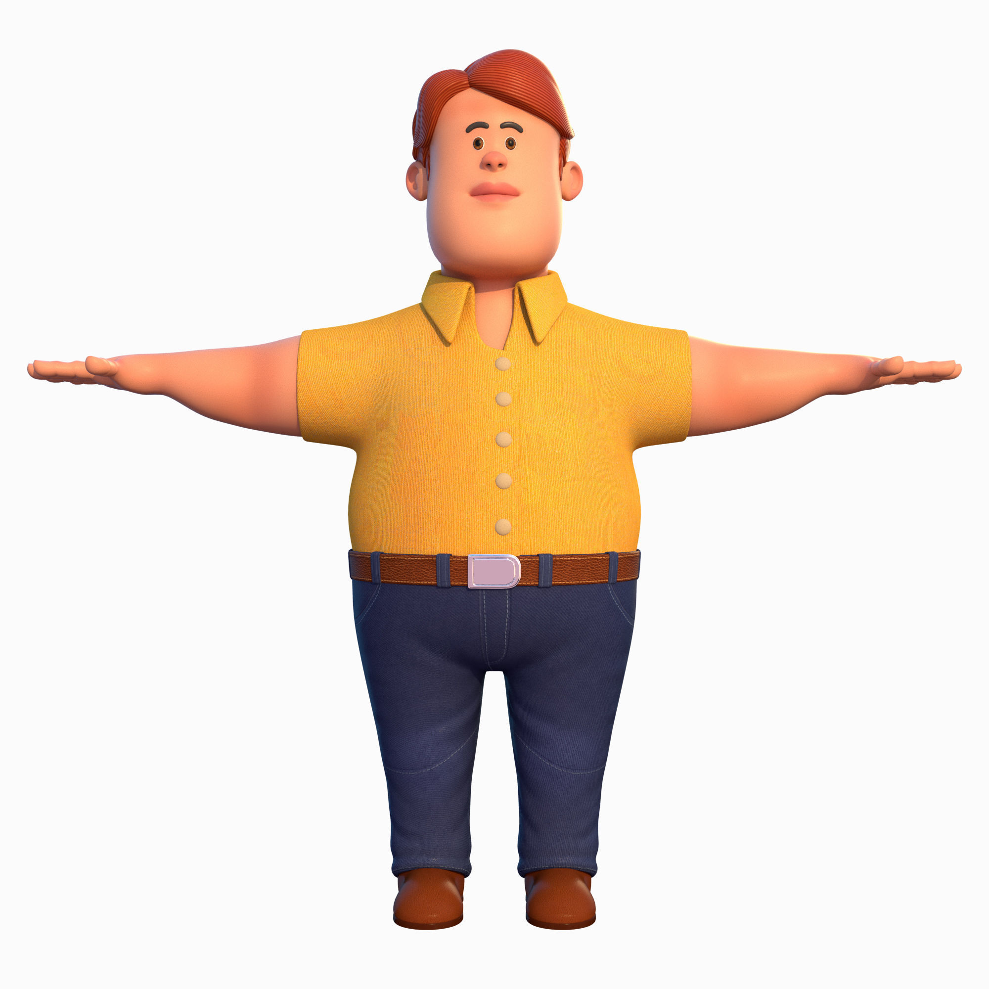 Cartoon Man Rigged V02 Low-poly 3D model_4