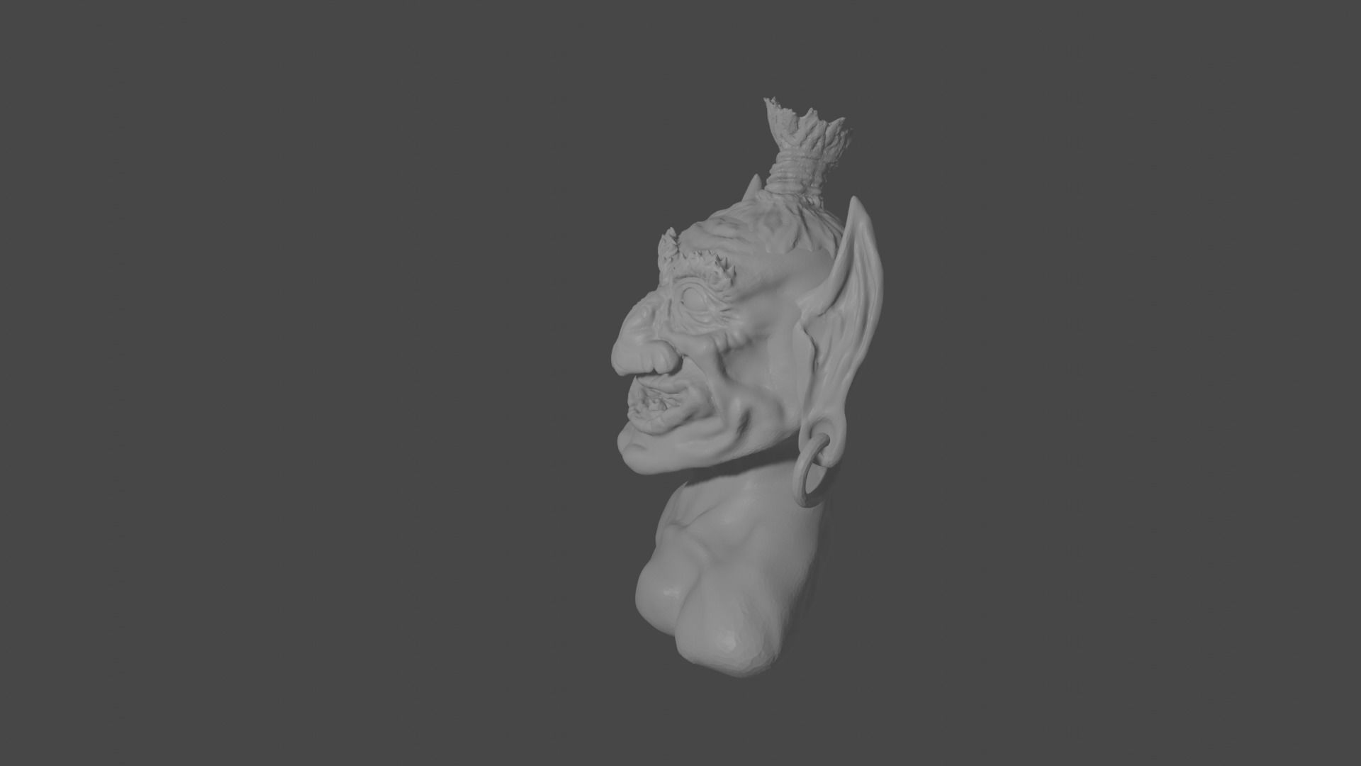 Troll bust  3D print model_3