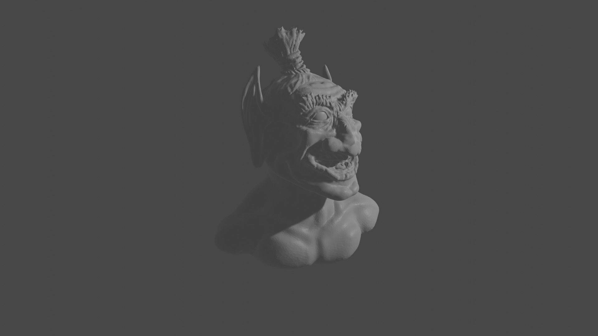 Troll bust  3D print model_5