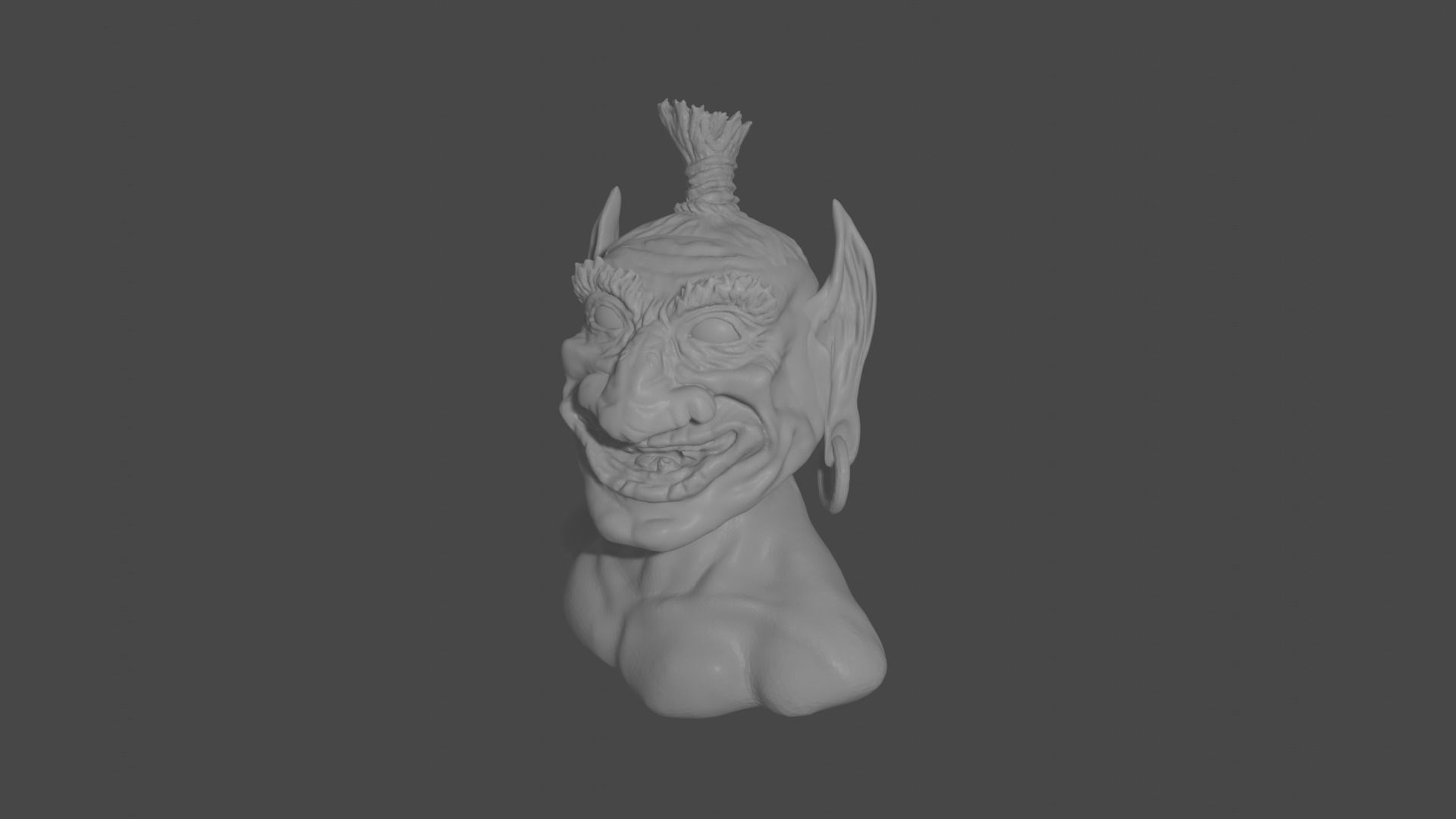 Troll bust  3D print model_2