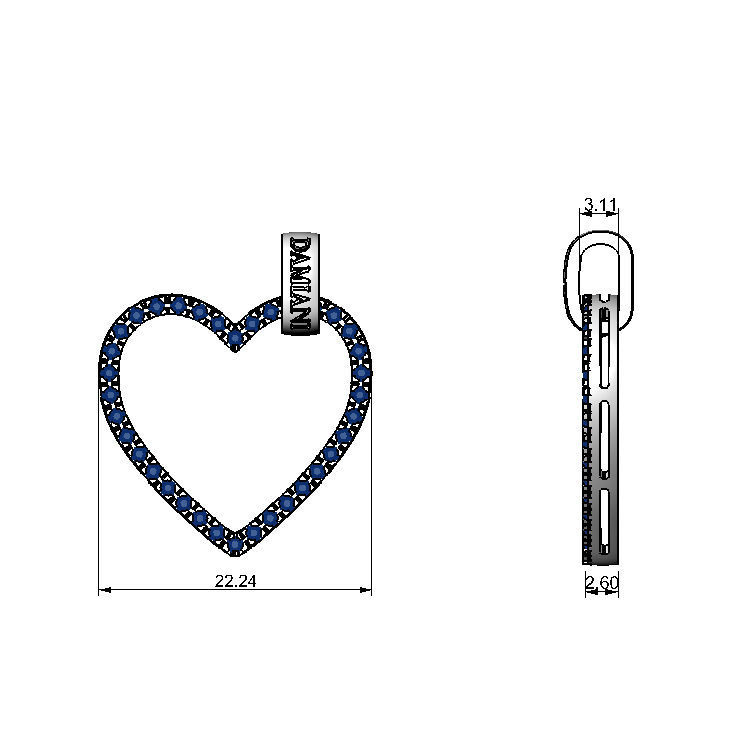 N041 Pendant Heart 3D print model_1