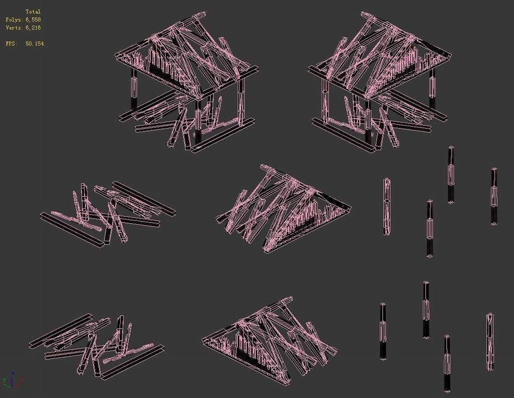 Burned - house 3D model_3