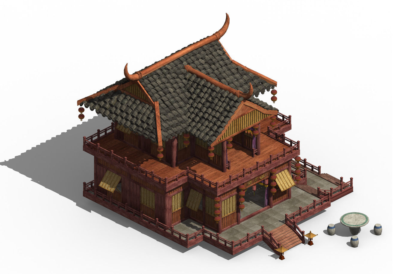 Romantic - brothel - month full floor 3D model_1