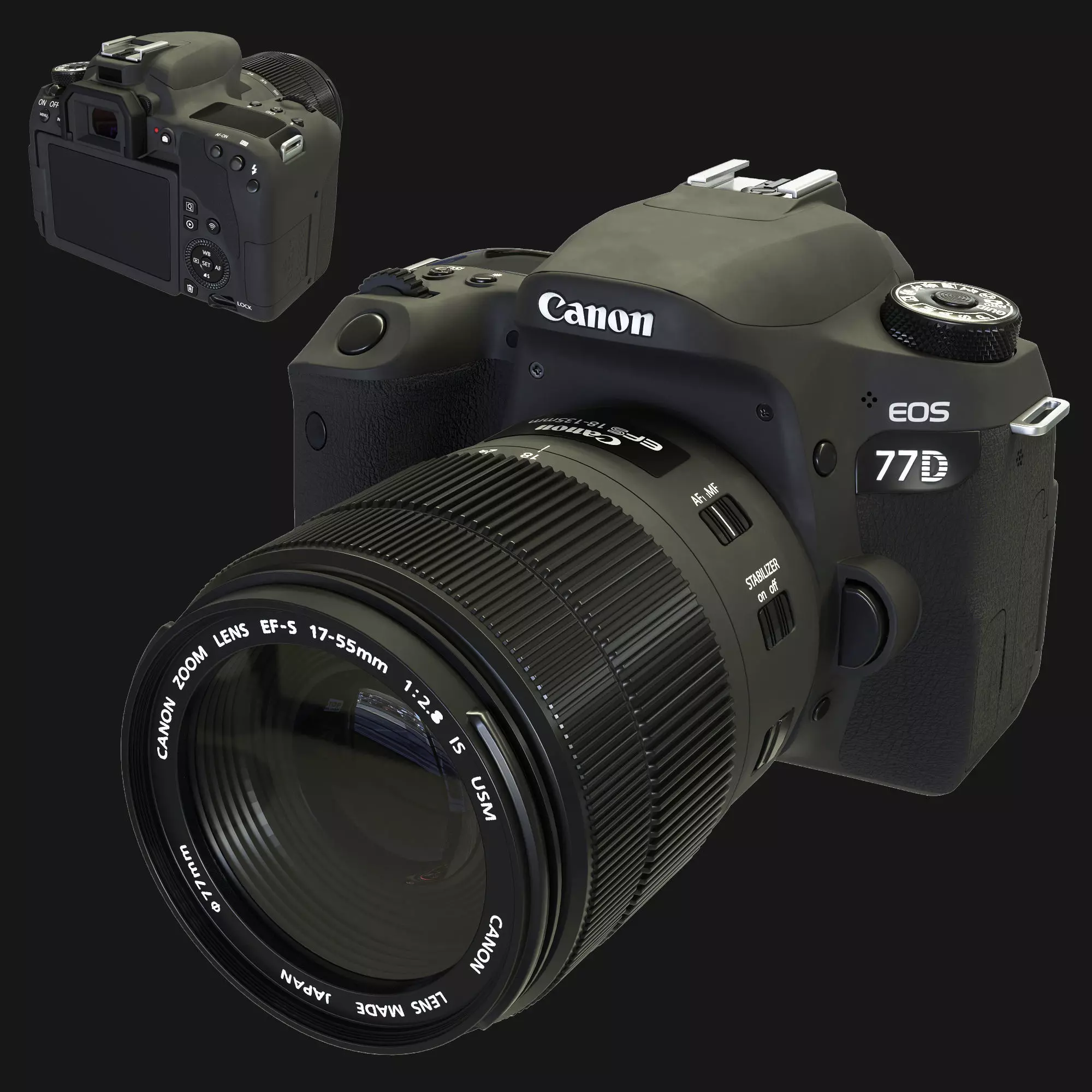 Camera Canon Eos 77d 3D model_0