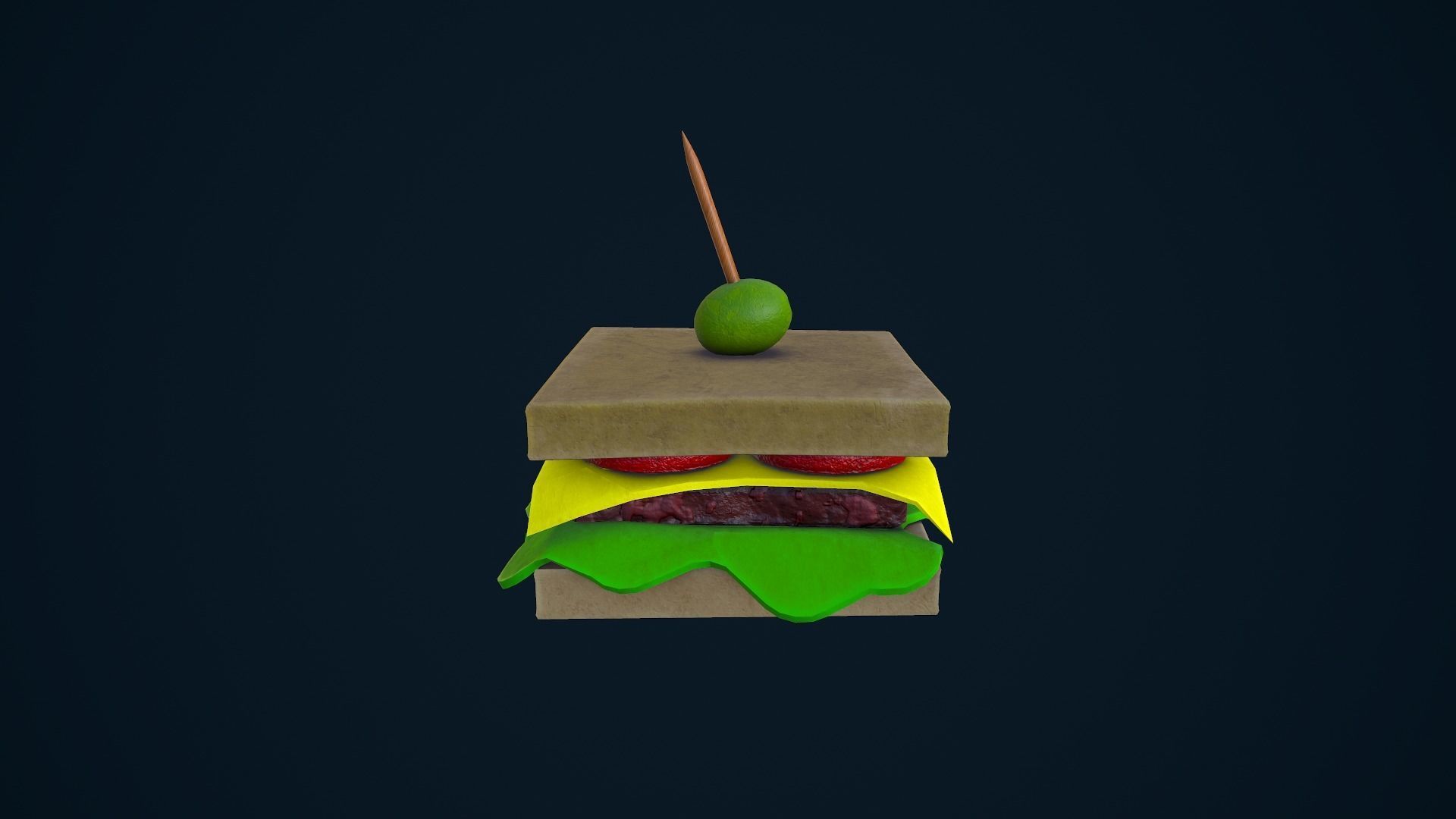 Stylized Sandwich Low-poly 3D model_3