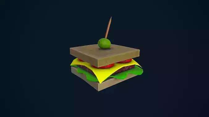 Stylized Sandwich Low-poly 3D model