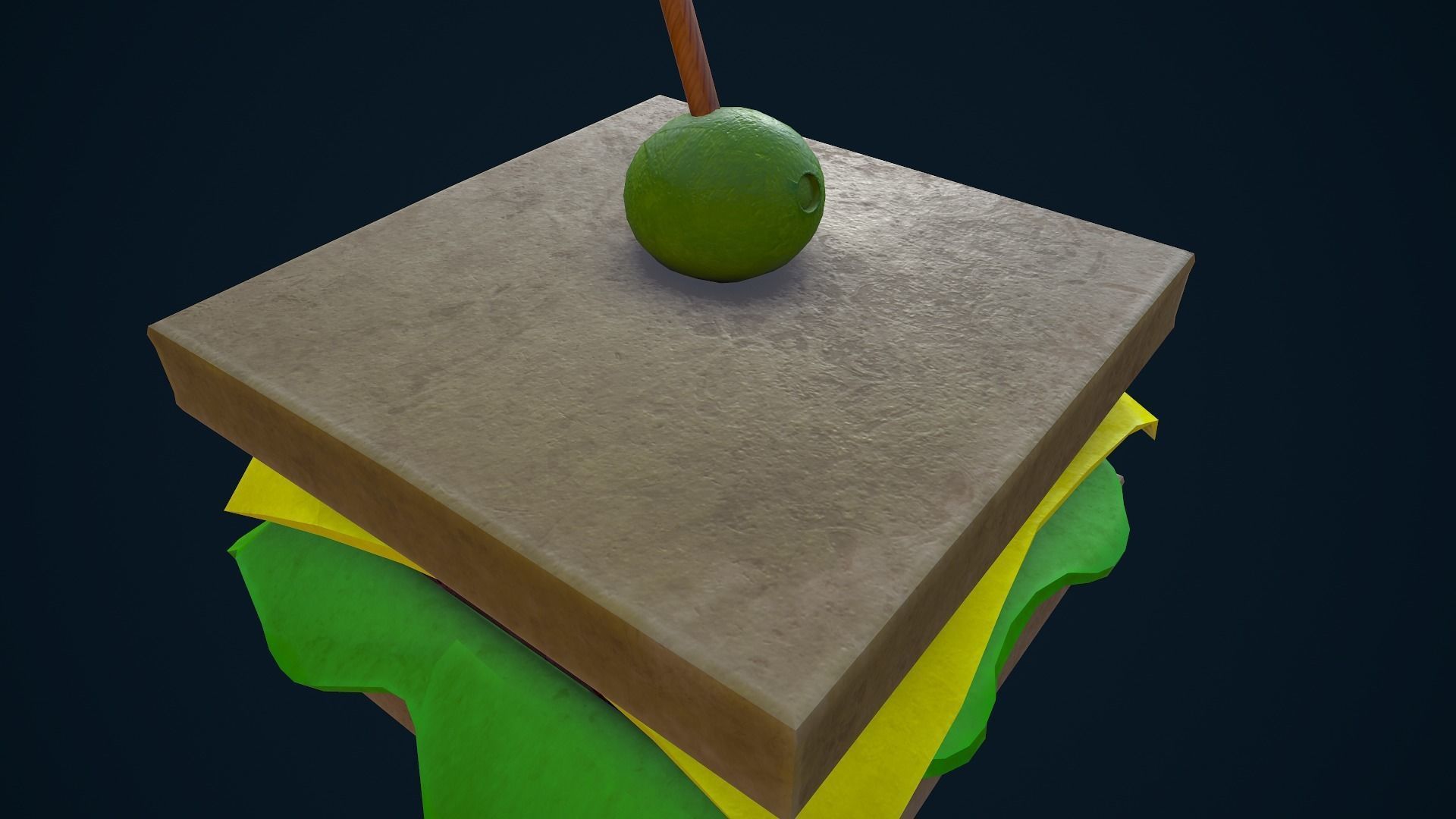 Stylized Sandwich Low-poly 3D model_12