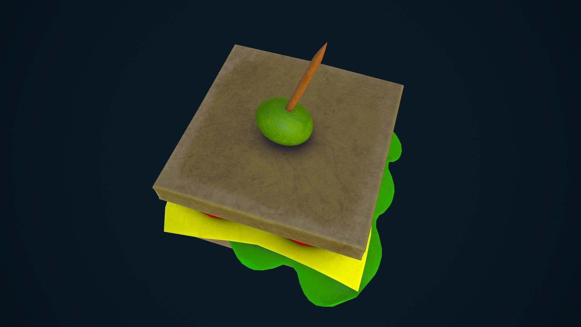 Stylized Sandwich Low-poly 3D model_8