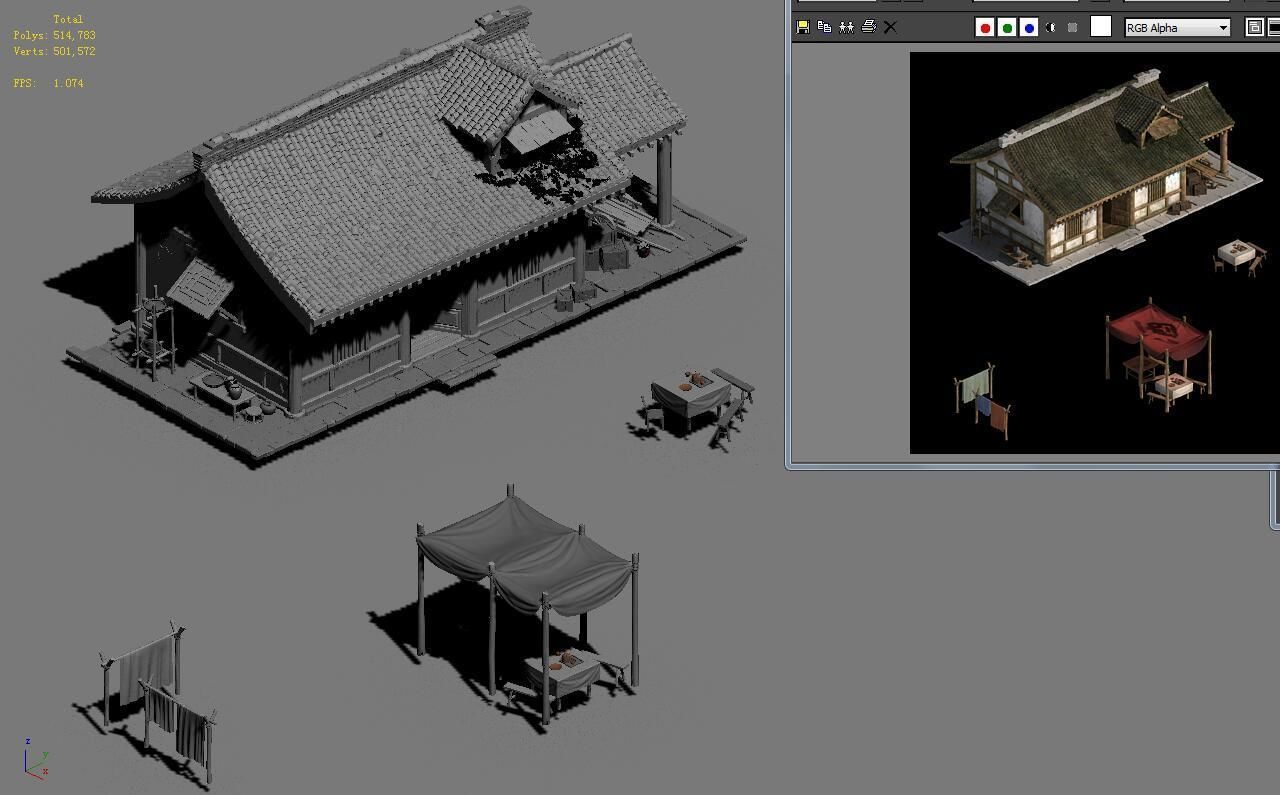 Ancient architecture - residential 043 3D model_7