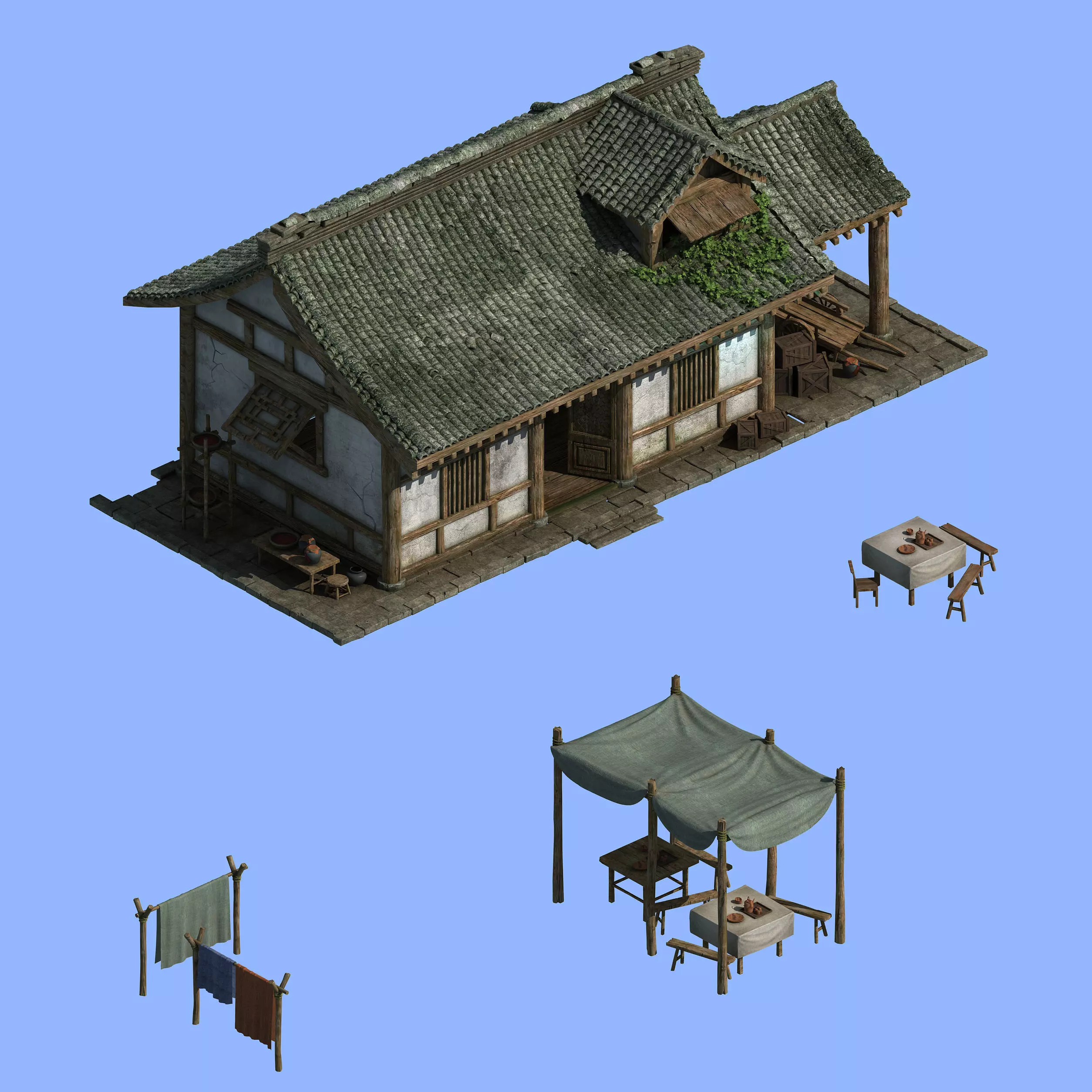 Ancient architecture - residential 043 3D model_0