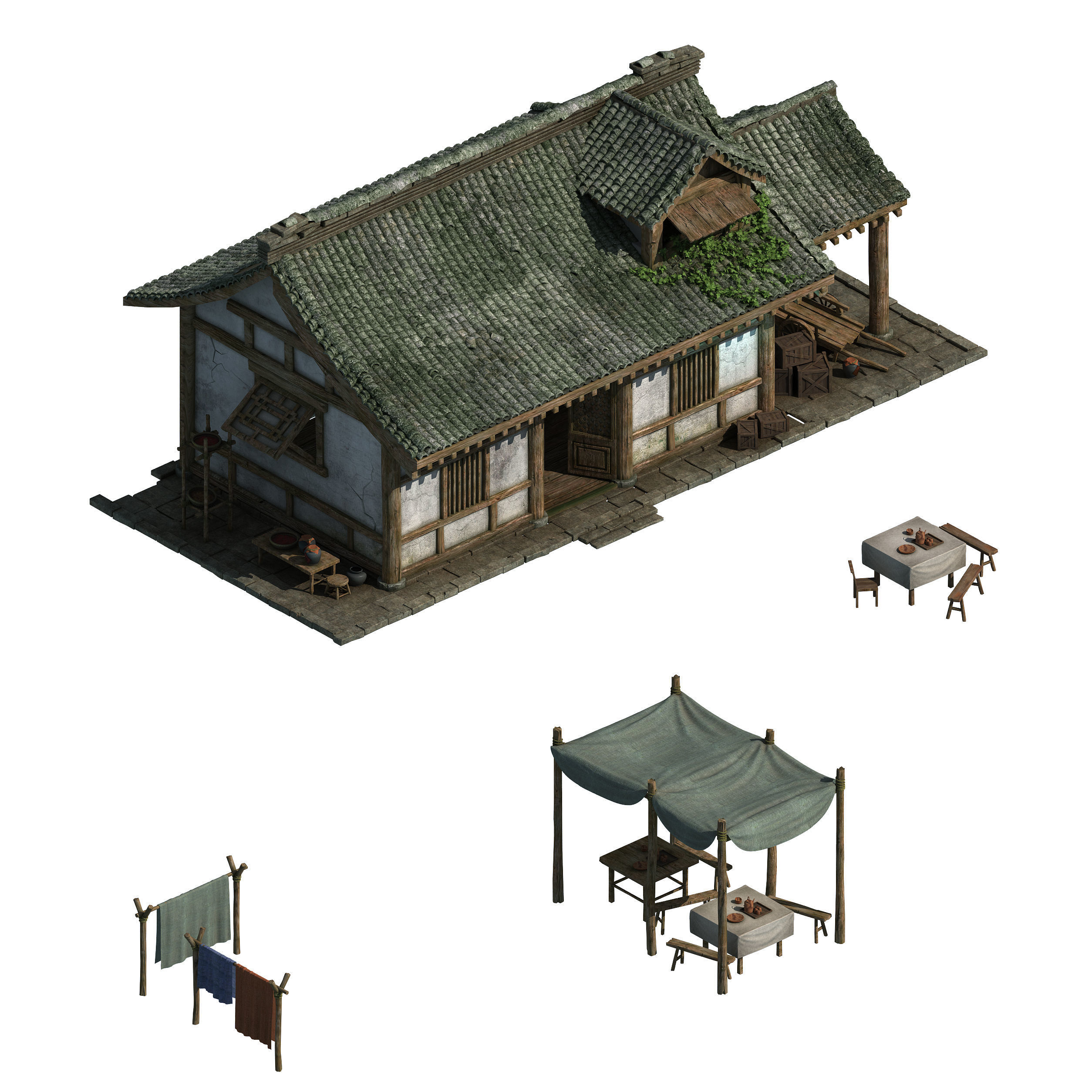 Ancient architecture - residential 043 3D model_1