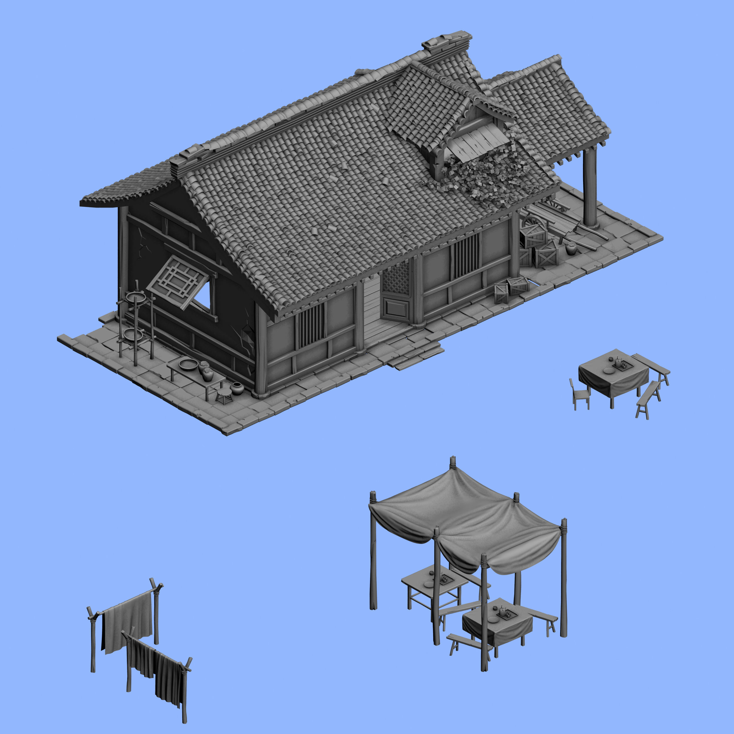 Ancient architecture - residential 043 3D model_5