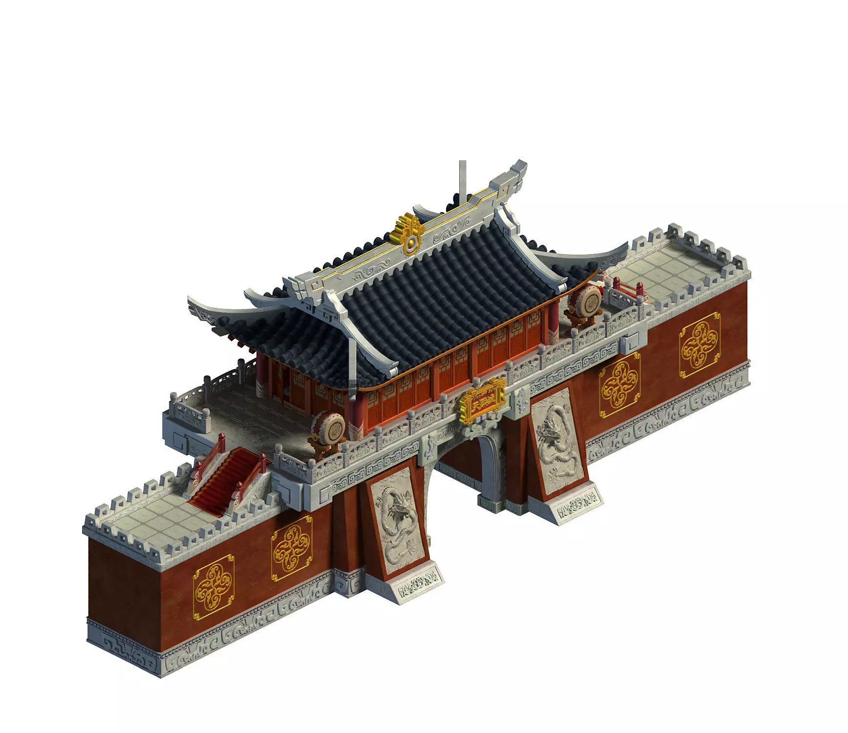 Ancient Capital Architecture - City Gate 3D model