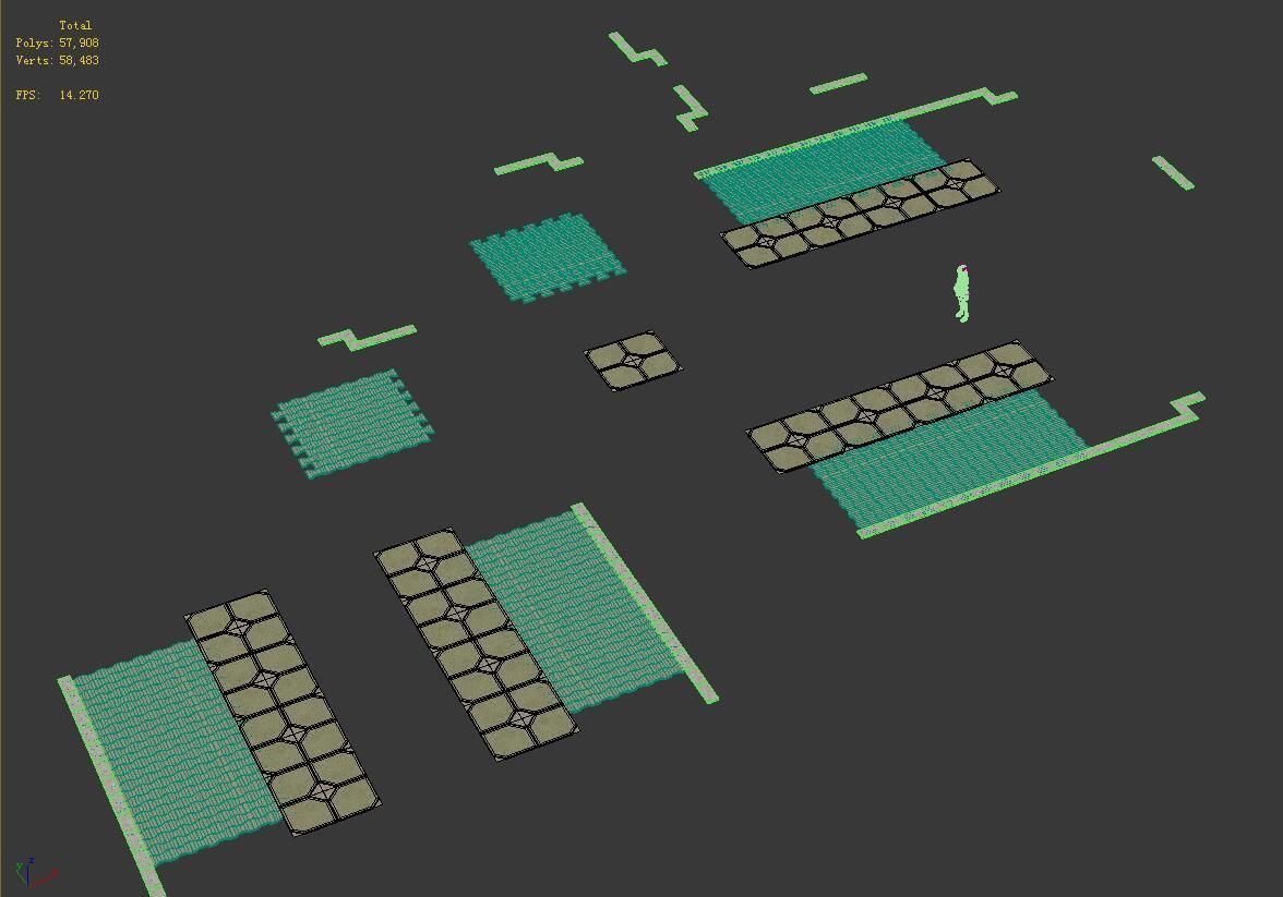 Ancient capital building - floor tiles 02 3D model_2