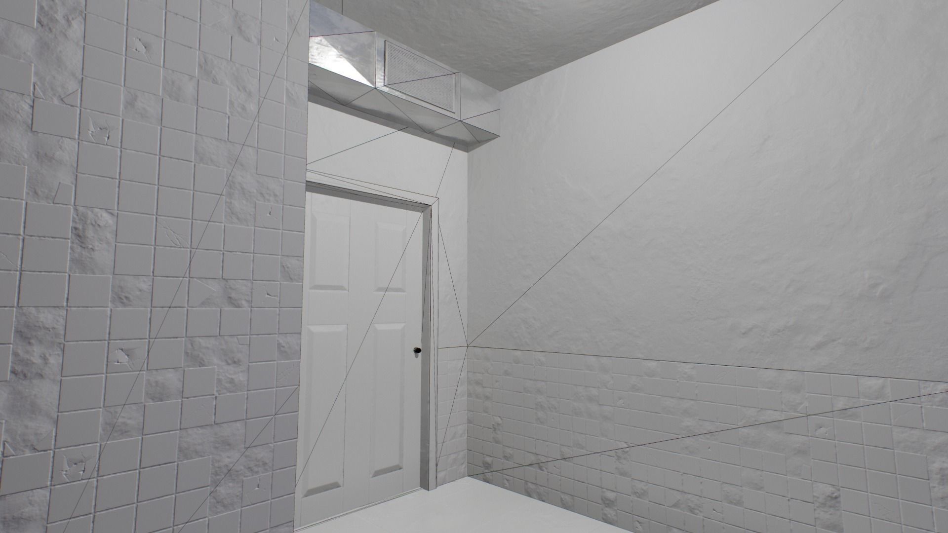 Motel wooden house with roof Low-poly 3D model_15