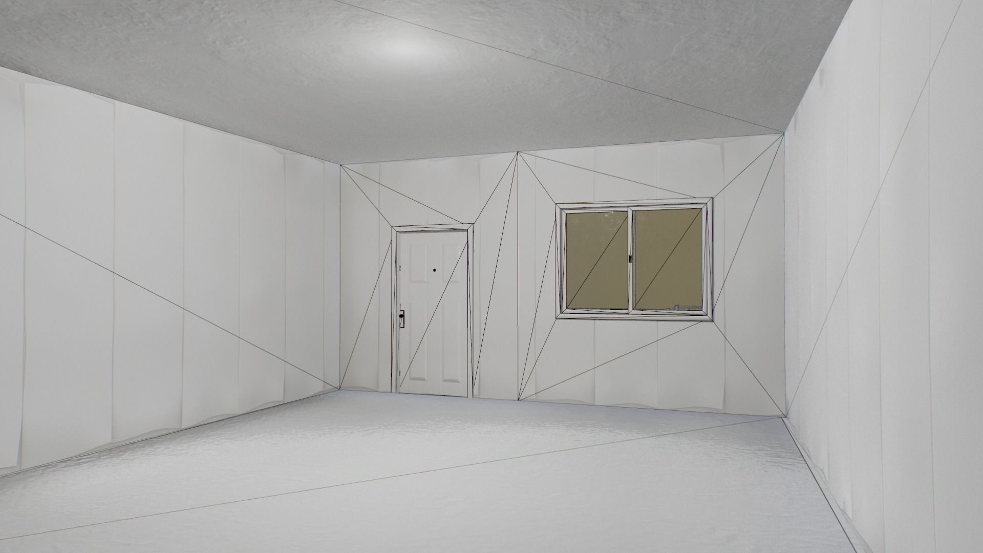 Motel wooden house with roof Low-poly 3D model_13