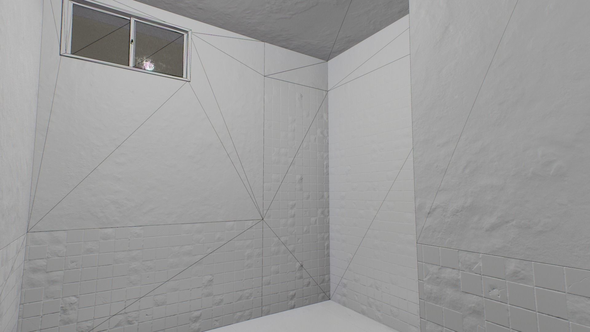 Motel wooden house with roof Low-poly 3D model_17