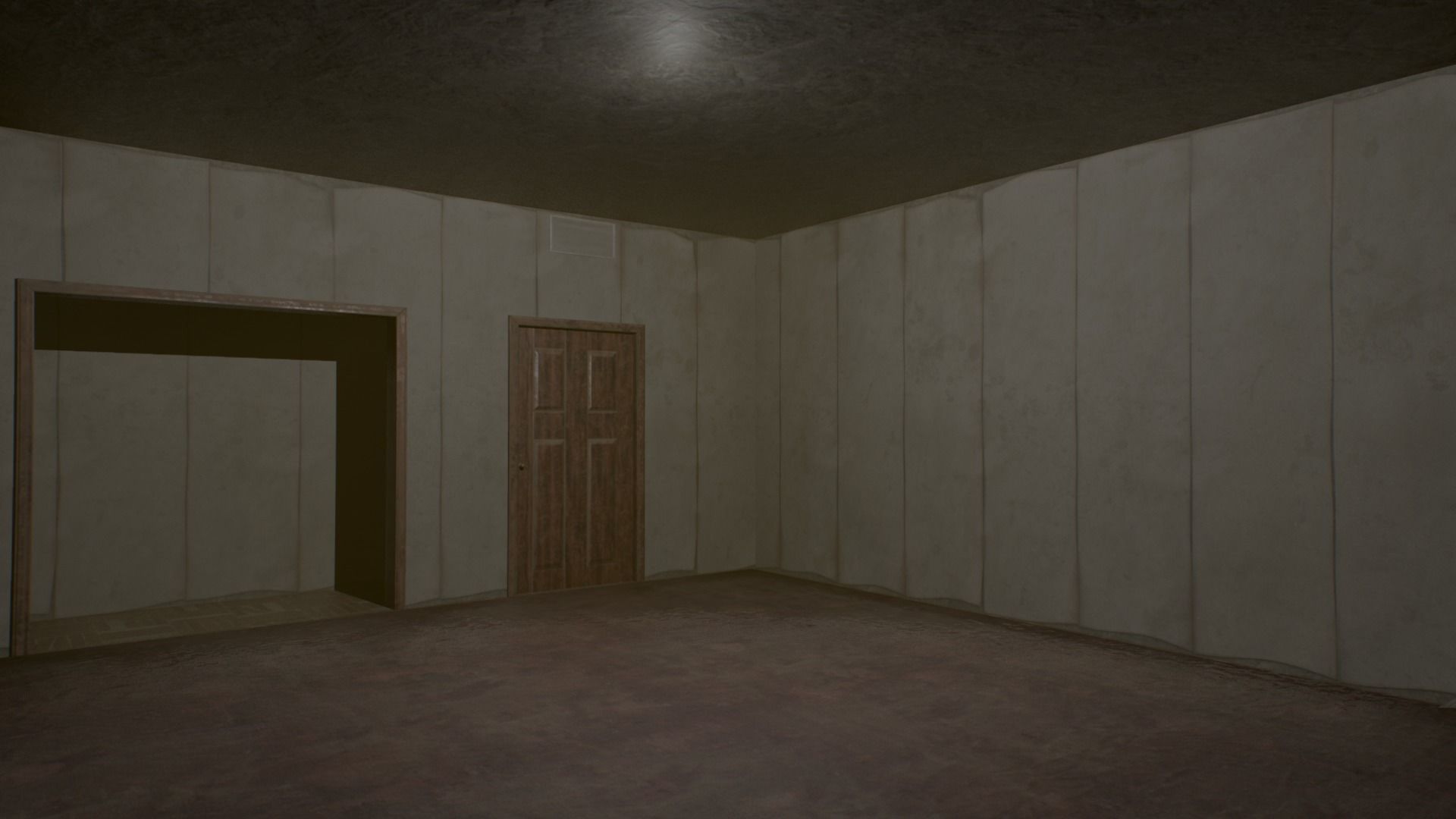 Motel wooden house with roof Low-poly 3D model_10