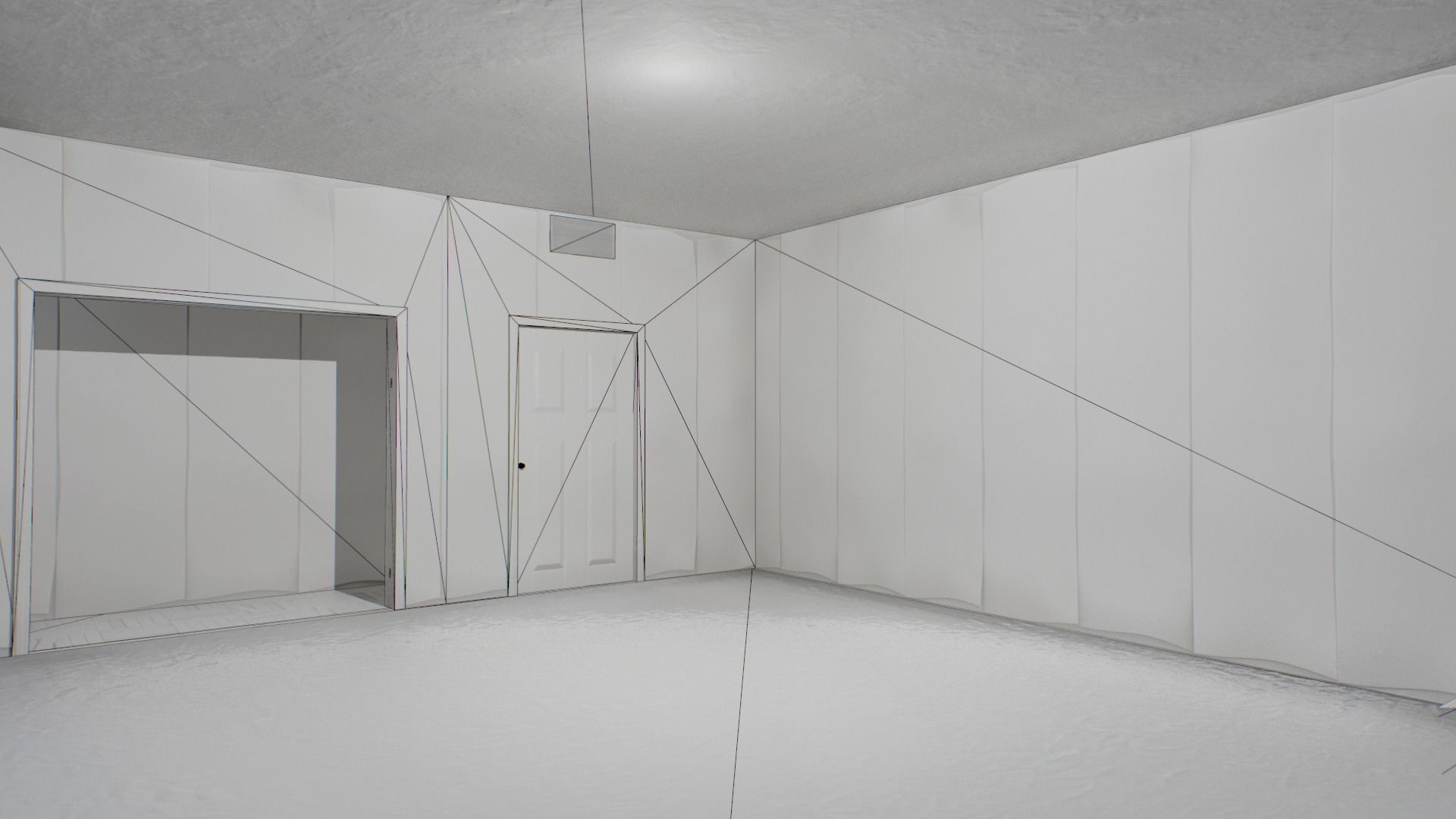 Motel wooden house with roof Low-poly 3D model_11